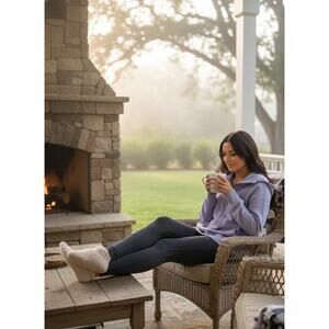 Danskin Half-Zip Mixed Rib Cozy Hoodie - XL, Purple/Lavender NWT